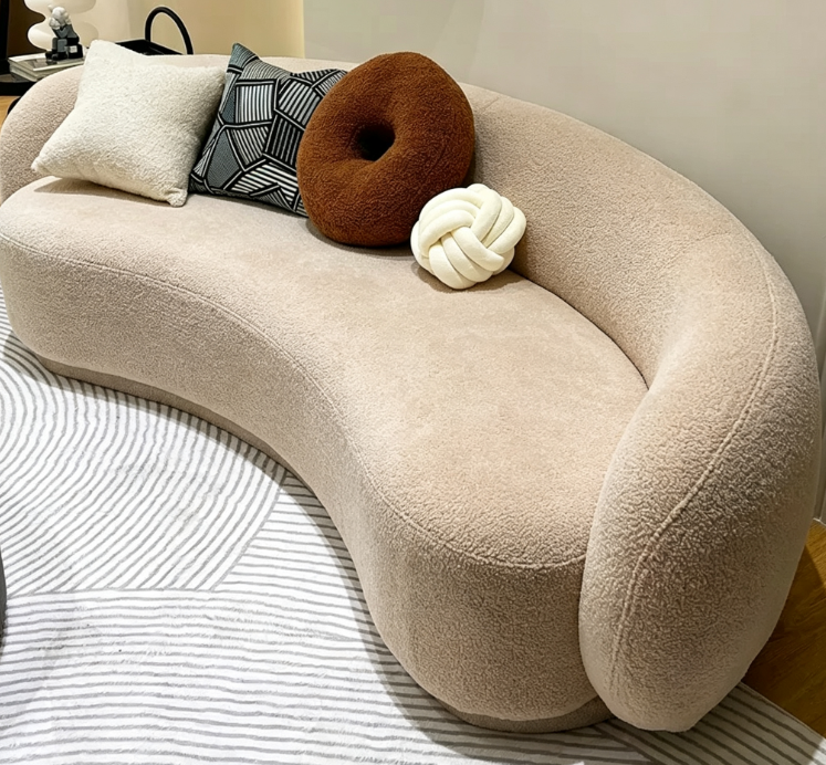 Chunky Tufted Linen Modular Sofa, Soft Grey Cloud Couch