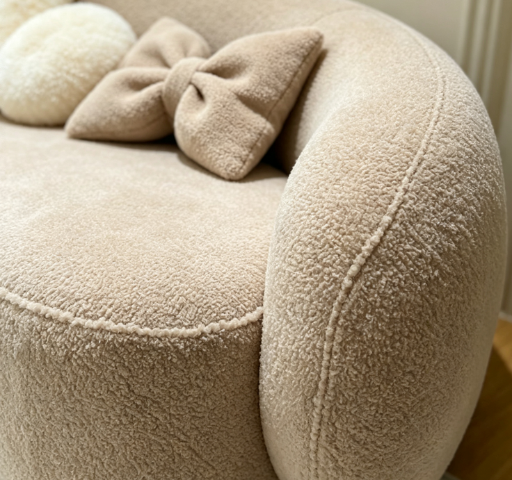 Chunky Tufted Linen Modular Sofa, Soft Grey Cloud Couch